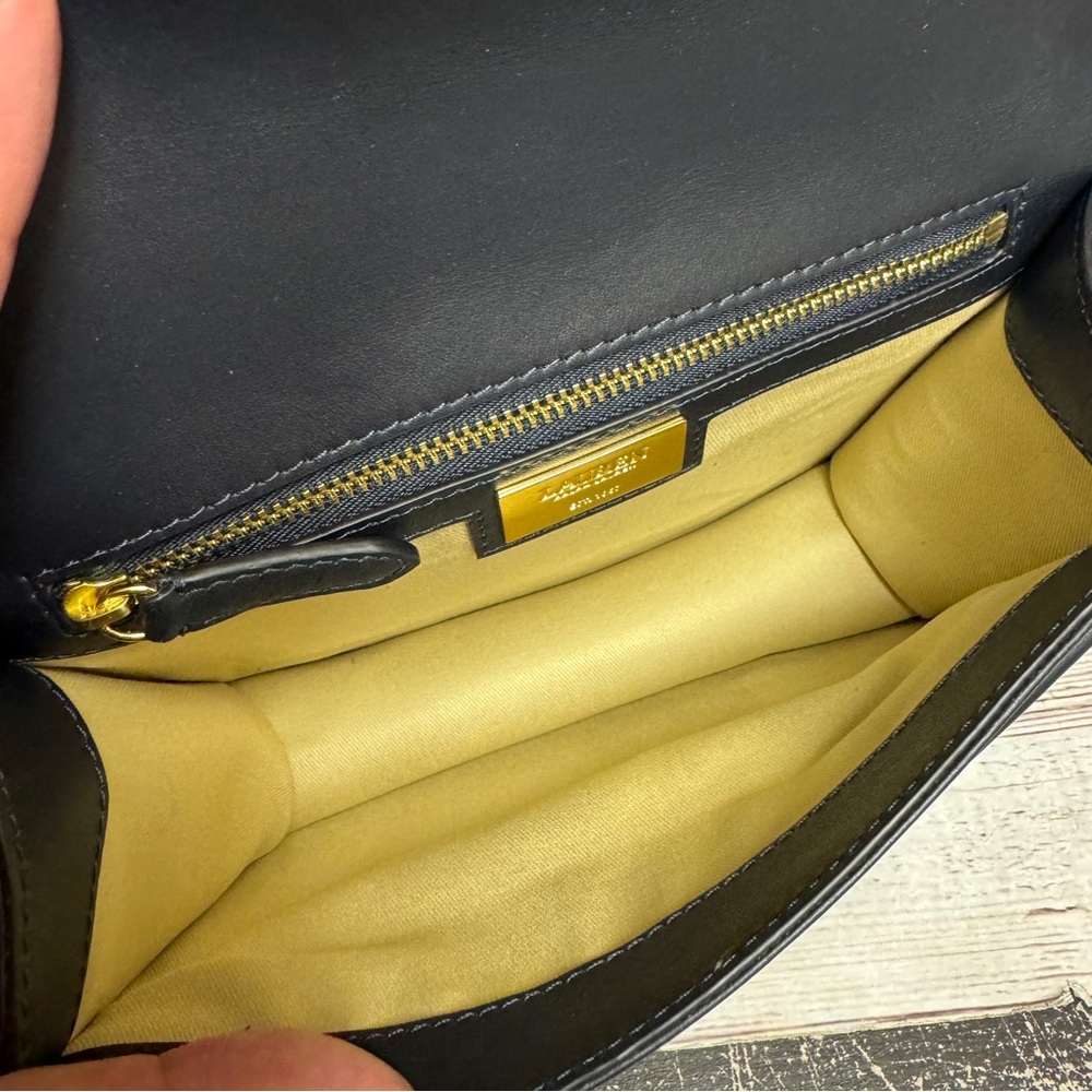 RALPH LAUREN Sophee Small Striped Woven Leather Crossbody - Picture 7 of 8